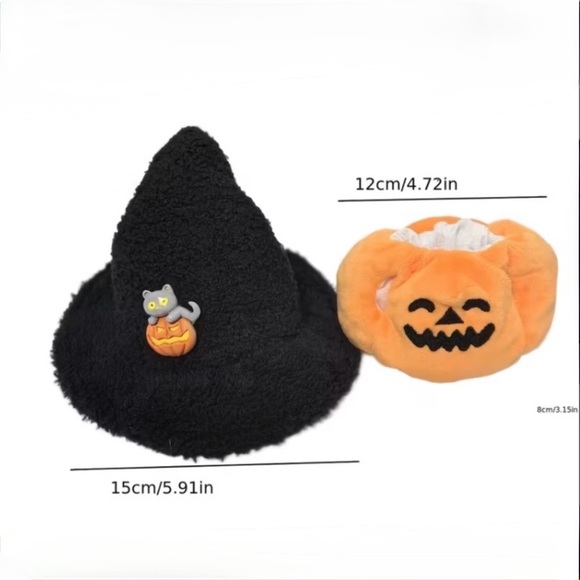 Black and Orange Labubu Halloween Pumpkin Set - Picture 2 of 4